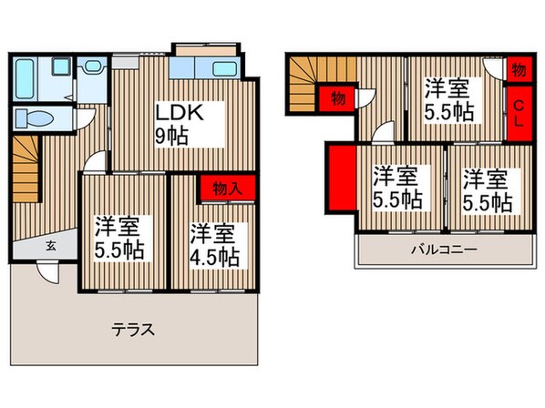 コ－ポエメラルド（北岩岡）の物件間取画像